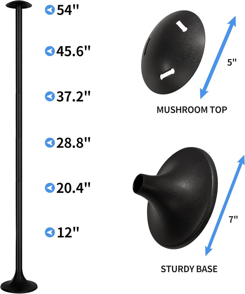 NEXCOVER Boat Cover & Adjustable Support | Extends 12"-54" | 6-Stage Pole | ABS Reinforced System | Black - Image 3
